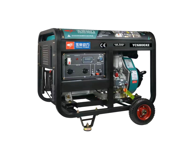   玉柴YC6800XE开架式5.6kw柴油发电机单相220v小型家用应急发电机(图1)