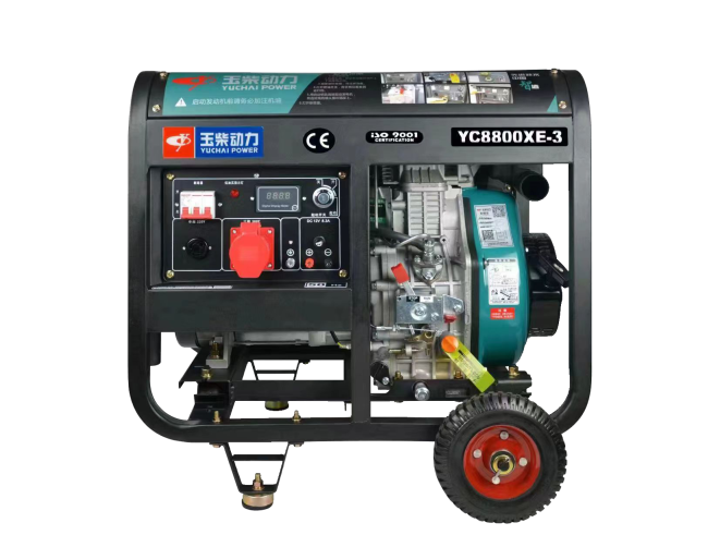  玉柴YC8800XE-3开架式柴油发电机电启动三相380V小型家用应急发电机(图1)