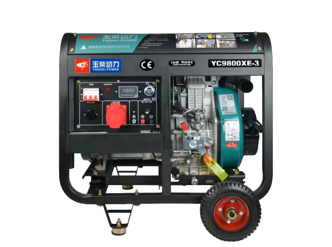  玉柴YC9800XE-3开架式柴油发电机电启动三相380V小型家用应急发电机(图1)
