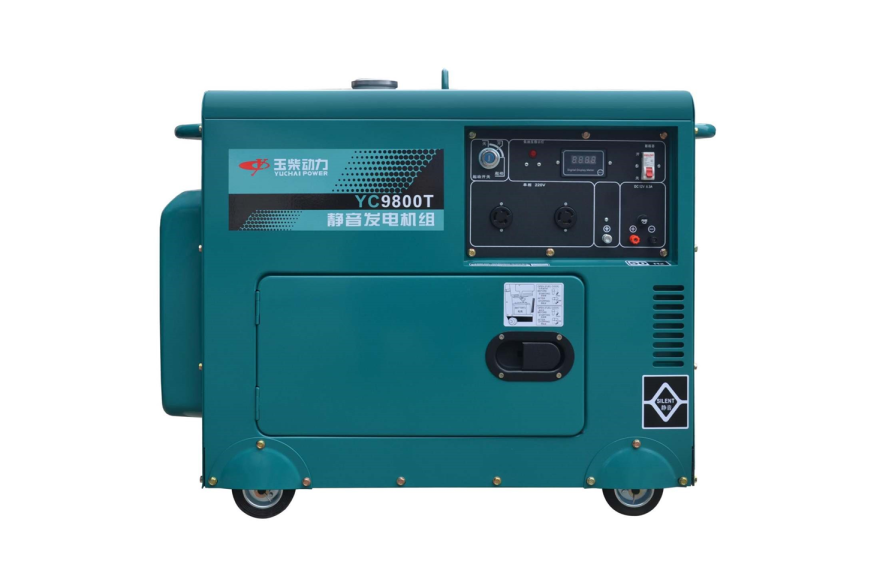  玉柴YC9800T低噪音静音款8.8kw电启动柴油发电机单相220v小型家用应急发电机(图1)