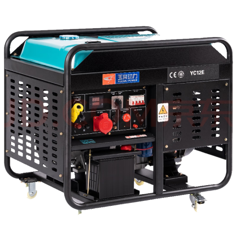 玉柴YC12E开架式12kw电启动柴油发电机单相220v家用应急发电机(图1)
