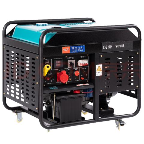 玉柴YC18E开架式18kw电启动柴油发电机单相220v家用应急发电机(图1)
