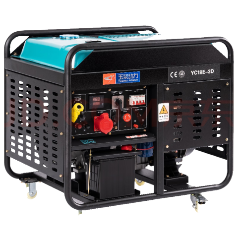 玉柴YC18E-3D开架式18kw柴油发电机电启动单相220V三相380V家用应急发电机(图1)