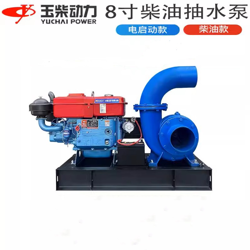 玉柴柴油机款电启动8寸抽水(图1)
